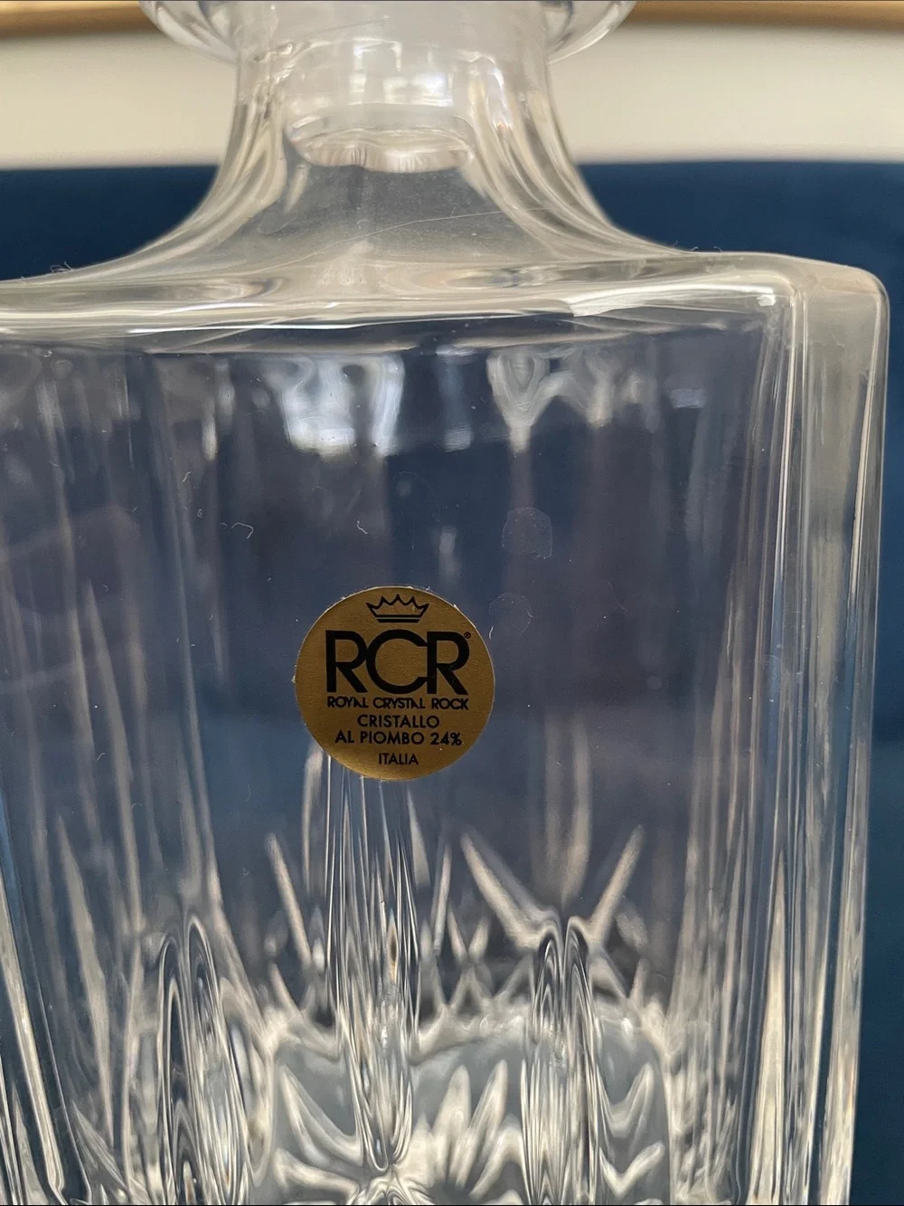 Italian Crystal Decanter. RCR—Royal Crystal Rock.
